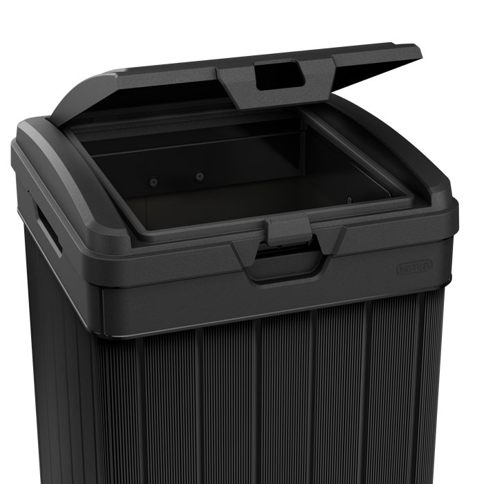 Keter Baltimore 39 Gallon Manual Lift Waste And Recycling Trash Bin Made of Weatherresistant